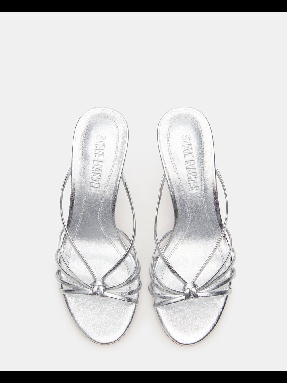 Steve Madden Edna Silver Leather Heels - Picture 4 of 8